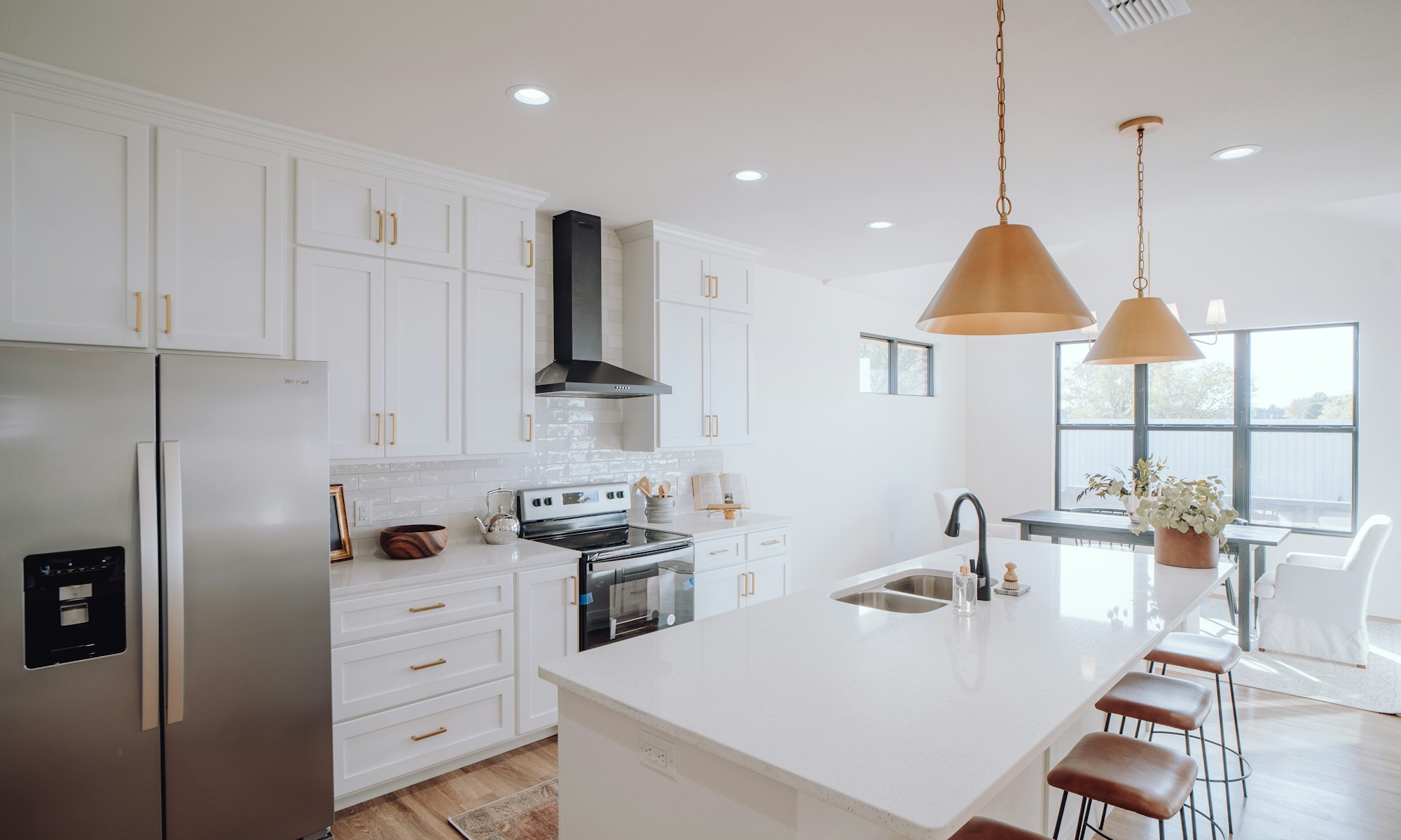 Bright renovated kitchen with natural wood finishes